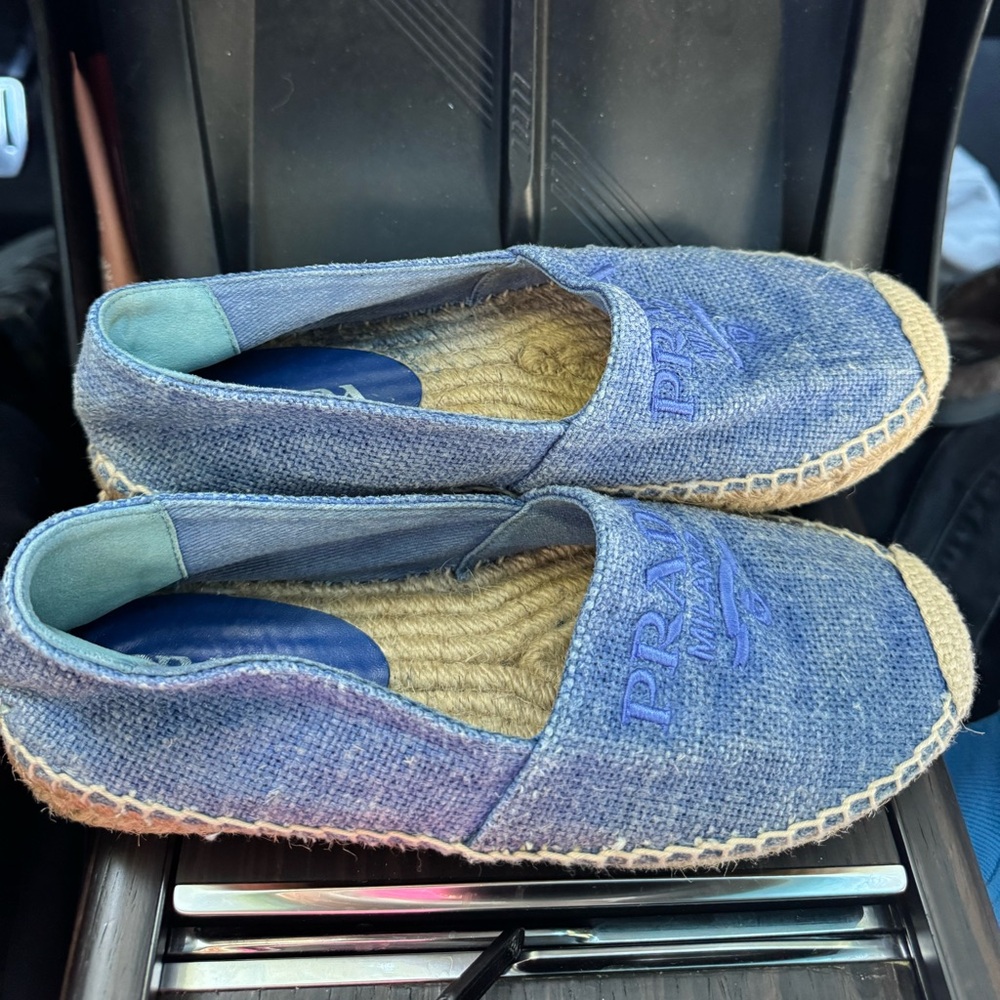 Prada Denim Blue Espadrille Shoes